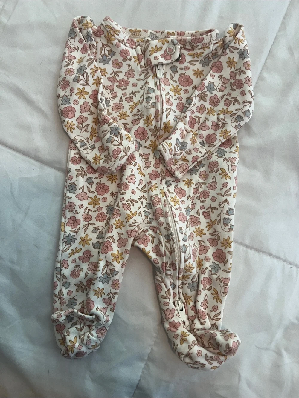 Carter's Purple, Cream & Floral Baby One-Piece Trio Preemie